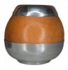 Matero do yerba mate - Naturalna Tykwa Perla Marron - podwójnie okuta